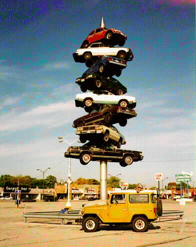 Cars on the needle. Berwyn, Illinois